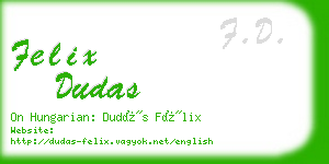 felix dudas business card